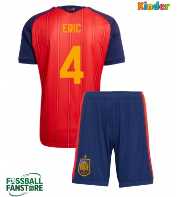 Spanien Eric Garcia #4 Replik Heimtrikot Kinder WM 2026 Kurzarm (+ Kurze Hosen)